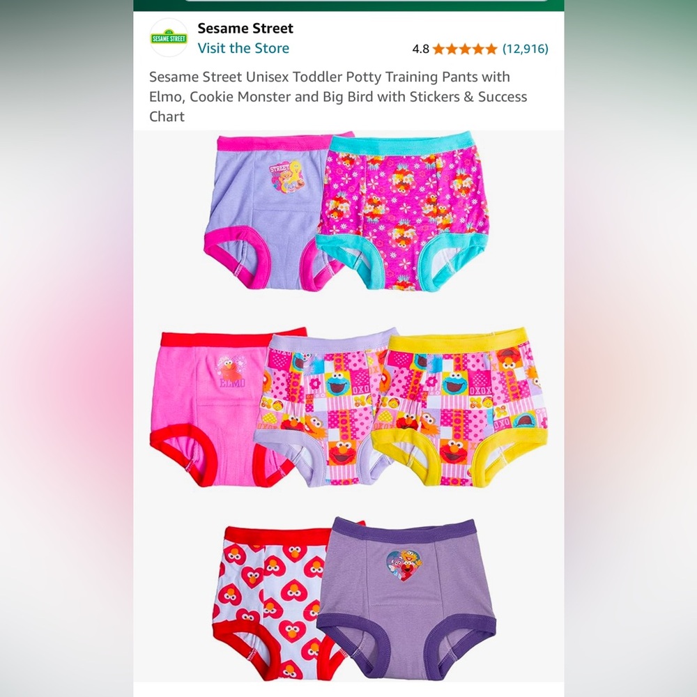Sesame Street Unisex Toddler Potty Training Pants